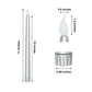 12 Pack 11" LED Taper Candles - Silver, Flickering Warm Light Battery Operated Flameless Candles