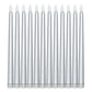 12 Pack 11" LED Taper Candles - Silver, Flickering Warm Light Battery Operated Flameless Candles