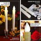 3 Pack | 9" White Flameless LED Wax Drip Textured Taper Candles, Battery Operated Candles