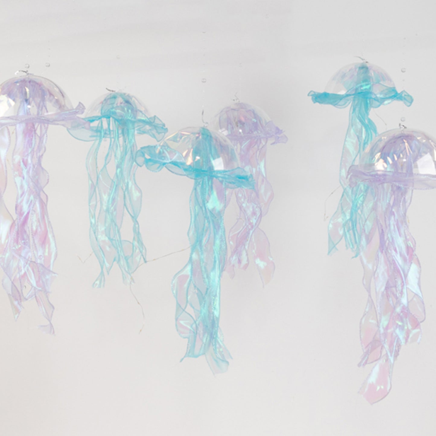 6 Pack Blue Purple Jellyfish LED Lanterns for Mermaid Theme Decor