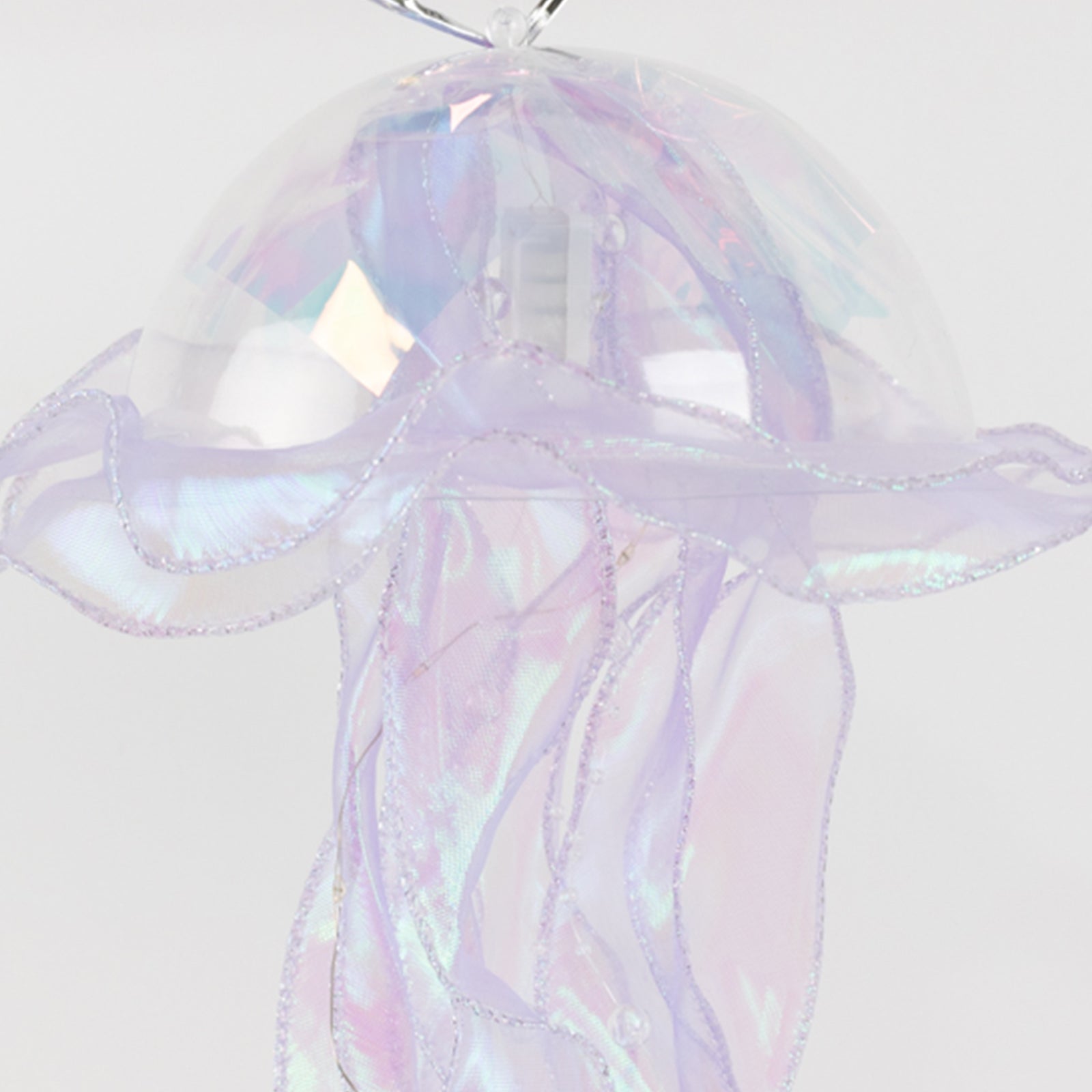Blue purple jellyfish lamp hanging lantern with organza ribbon.