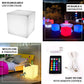Color Changing Cordless LED Cube Table Stool - White Illuminated Furniture