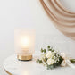Frosted White Hobnail Glass Cordless Table Lamp 5.5" – USB Rechargeable Filament LED, Portable Accen