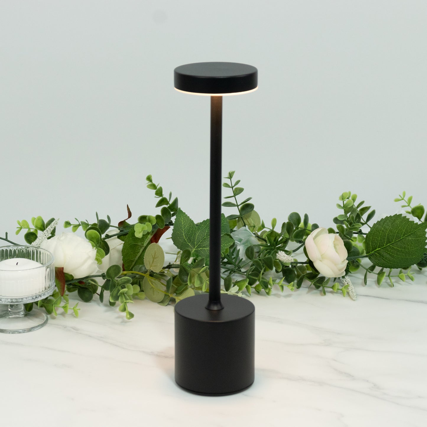Cordless Table Lamp Modern Metal Black Design LED Dimmable with Touch Control - Rechargeable Night L