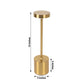 Gold Metal Modern Rechargeable LED Desk Lamp With Touch Control, Dimmable Night Light with Solid Cylinder Base - 13" Tall