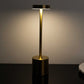 Gold Metal Modern Rechargeable LED Desk Lamp With Touch Control, Dimmable Night Light with Solid Cylinder Base - 13" Tall