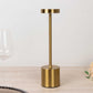 Gold Metal Modern Rechargeable LED Desk Lamp With Touch Control, Dimmable Night Light with Solid Cylinder Base - 13" Tall