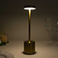Gold Metal Modern Rechargeable LED Desk Lamp With Touch Control, Dimmable Night Light with Solid Cylinder Base - 13" Tall
