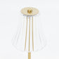 12" Gold Metal LED Table Lamp – Modern Fluted Acrylic Shade, USB Rechargeable Cordless Touch Dimmabl