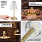 Gold acrylic crystal flower LED table lamp featuring a cordless rechargeable design