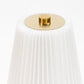 12" Gold Metal LED Table Lamp – White Pleated Shade, USB Rechargeable Cordless Touch Control, Dimmab