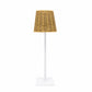 15" Natural Faux Rattan Shade LED Table Lamp – Cordless Rechargeable, Touch Dimmable, 3 Light Colors