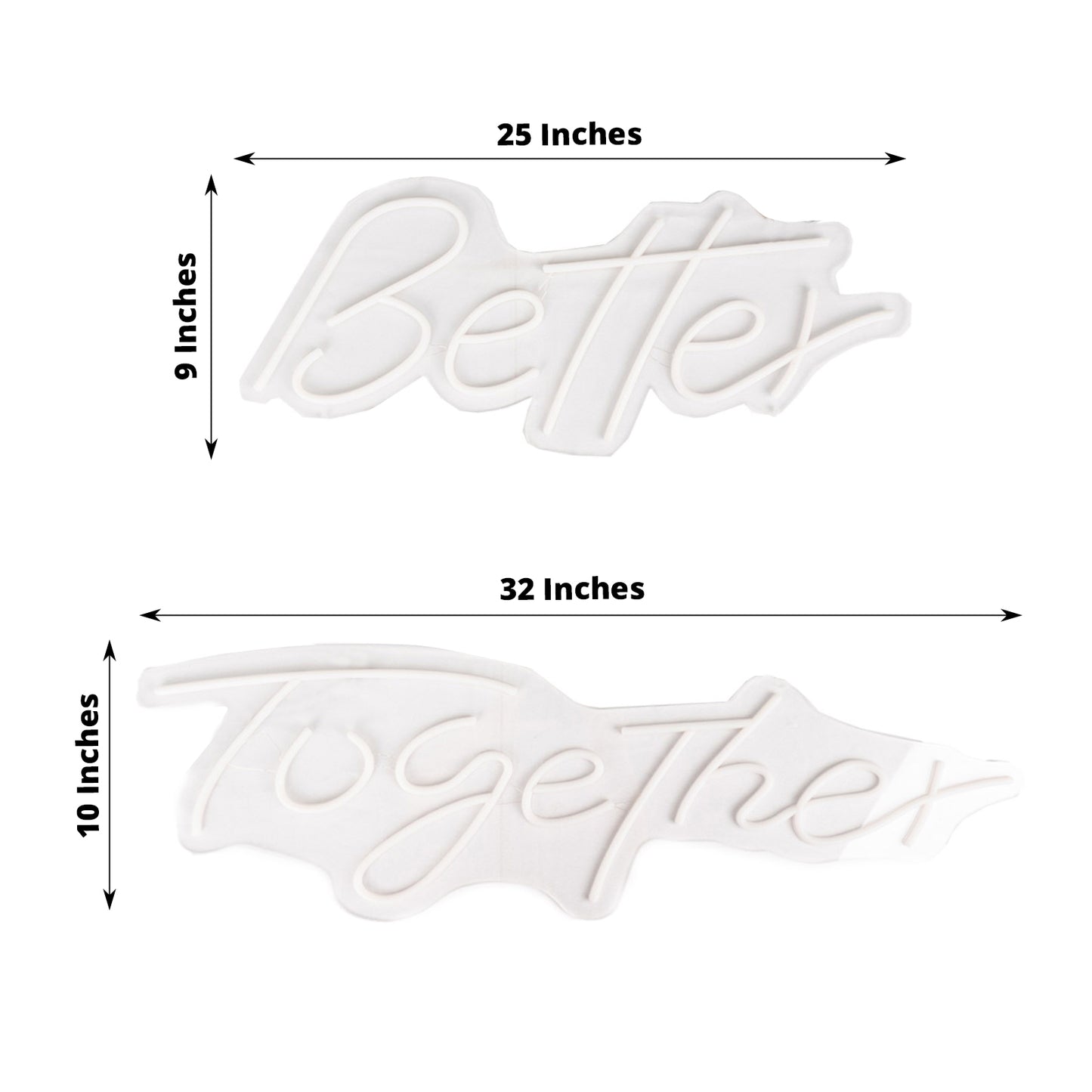 32" Better Together LED Neon Light Sign for Party or Home Wall Decor, Warm White Reusable Hanging Light With 5ft Chain