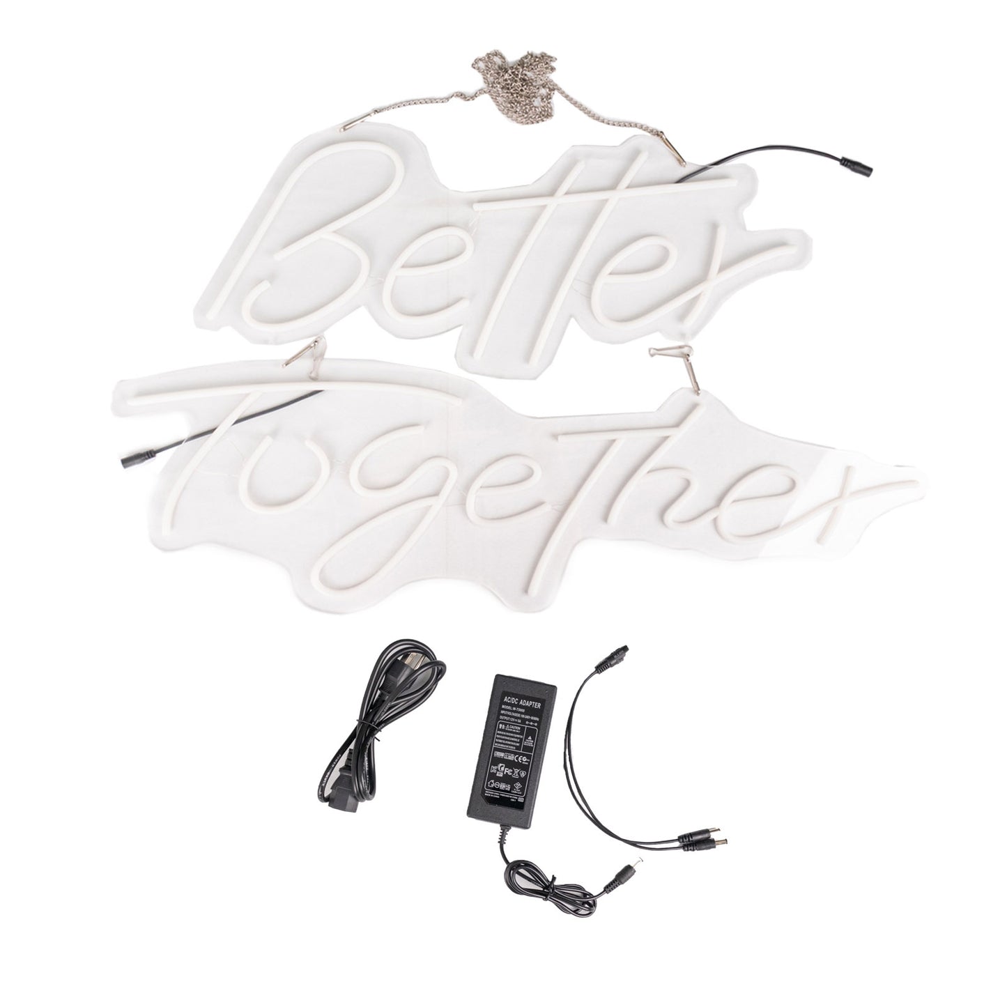 32" Better Together LED Neon Light Sign for Party or Home Wall Decor, Warm White Reusable Hanging Light With 5ft Chain