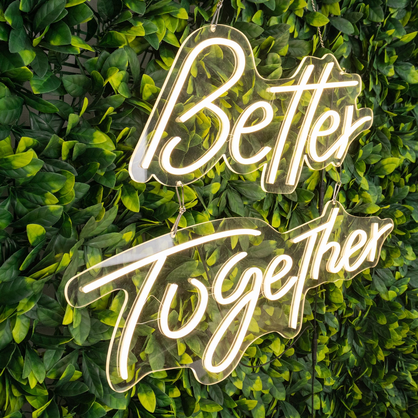 32" Better Together LED Neon Light Sign for Party or Home Wall Decor, Warm White Reusable Hanging Light With 5ft Chain