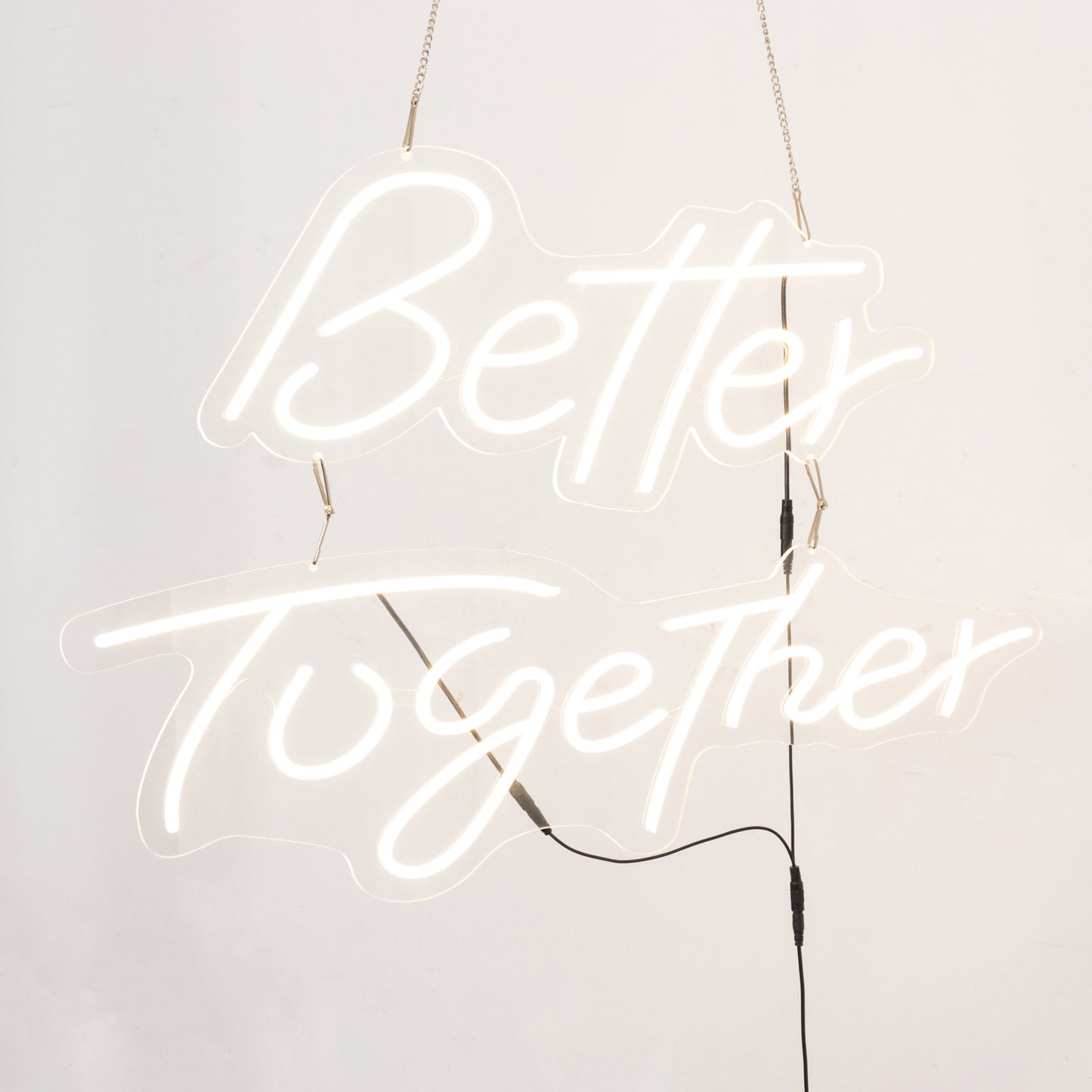 32" Better Together LED Neon Light Sign for Party or Home Wall Decor, Warm White Reusable Hanging Light With 5ft Chain