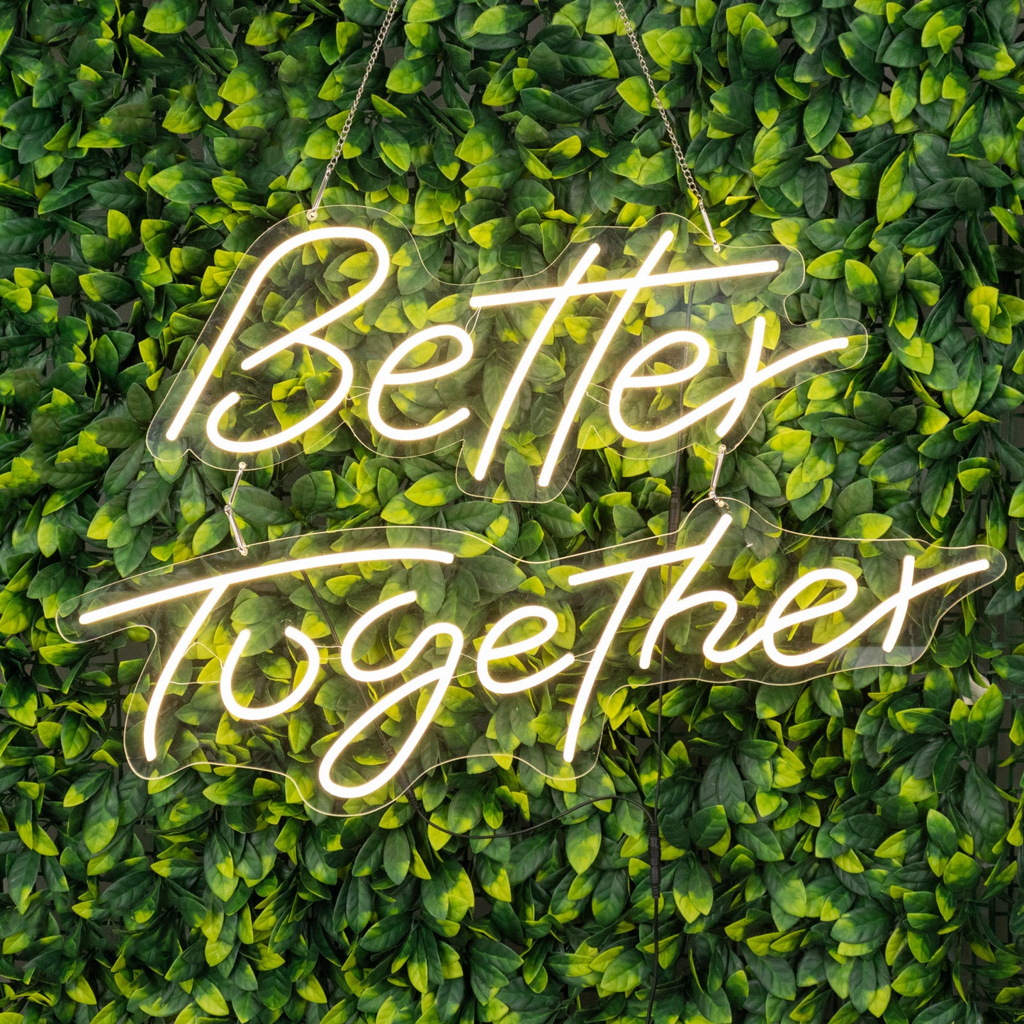 32" Better Together LED Neon Light Sign for Party or Home Wall Decor, Warm White Reusable Hanging Light With 5ft Chain