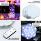 White flower-shaped LED disc lights with remote, pack of 4.