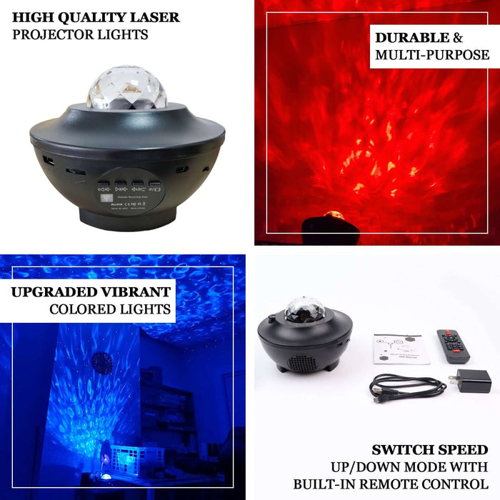 Color Changing Galaxy Sky Light Projector Lamp in vibrant blue and red hues.
