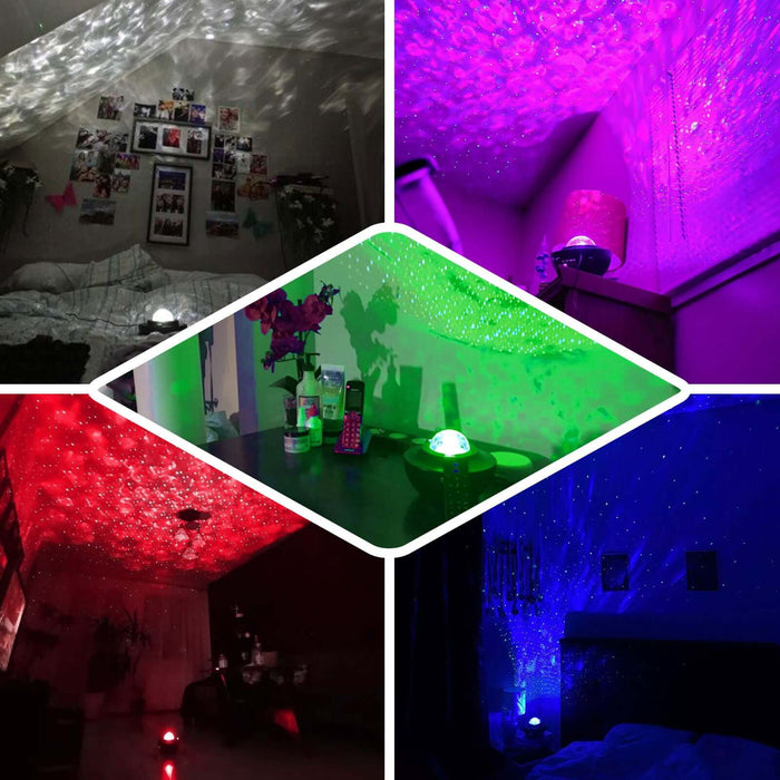 Color Changing Galaxy Sky Light Projector in vibrant purple and green hues.
