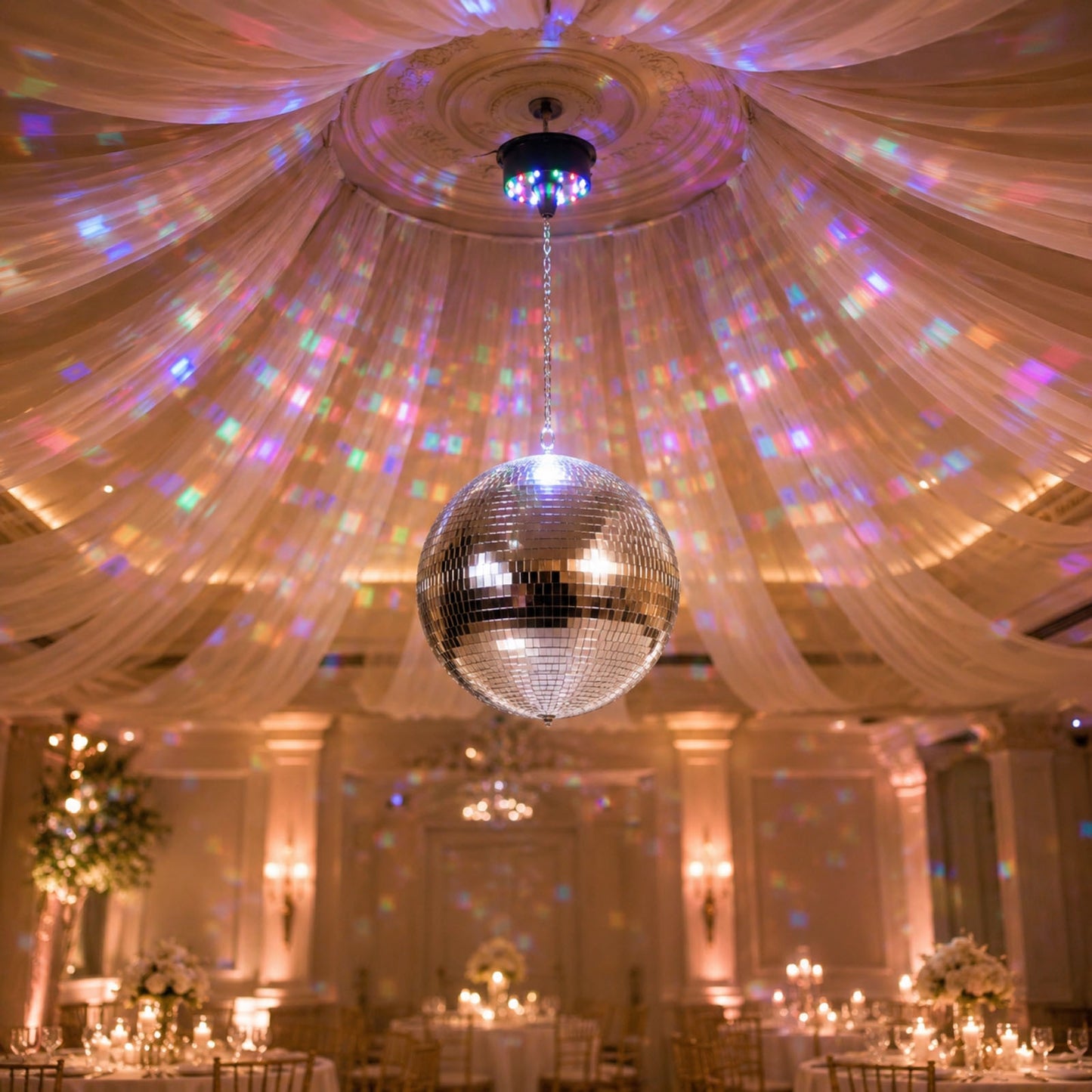 18 LED Light Rotating Heavy Duty Motor For Hanging Mirror Disco Ball, 5 RPM Battery Operated Motor W