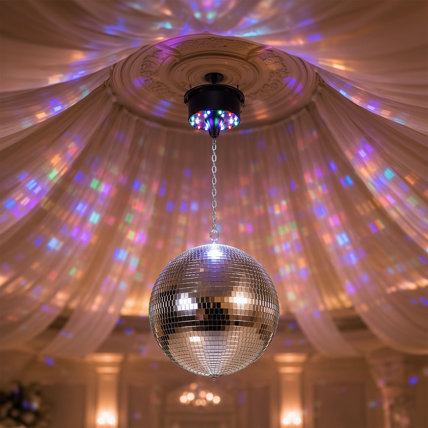 18 LED Light Rotating Heavy Duty Motor For Hanging Mirror Disco Ball, 5 RPM Battery Operated Motor W