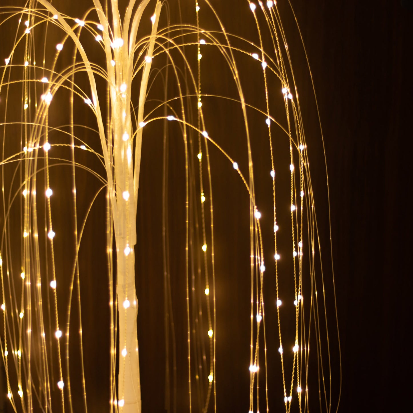 Warm white 180 LED artificial weeping willow tree centerpiece with lights.