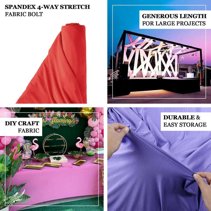 Lavender Spandex 4-Way Stretch Fabric Roll, DIY Craft Fabric Bolt- 60"x10 Yards