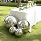 2 Pack 12" Silver Stainless Steel Shiny Mirror Gazing Ball, Reflective Hollow Garden Globe Spheres