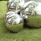 2 Pack 12" Silver Stainless Steel Shiny Mirror Gazing Ball, Reflective Hollow Garden Globe Spheres