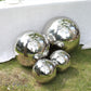 2 Pack 12" Silver Stainless Steel Shiny Mirror Gazing Ball, Reflective Hollow Garden Globe Spheres