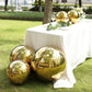 2 Pack 12" Gold Stainless Steel Shiny Mirror Gazing Ball, Reflective Hollow Garden Globe Spheres