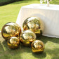 2 Pack 12" Gold Stainless Steel Shiny Mirror Gazing Ball, Reflective Hollow Garden Globe Spheres
