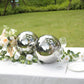 2 Pack 12" Silver Stainless Steel Shiny Mirror Gazing Ball, Reflective Hollow Garden Globe Spheres