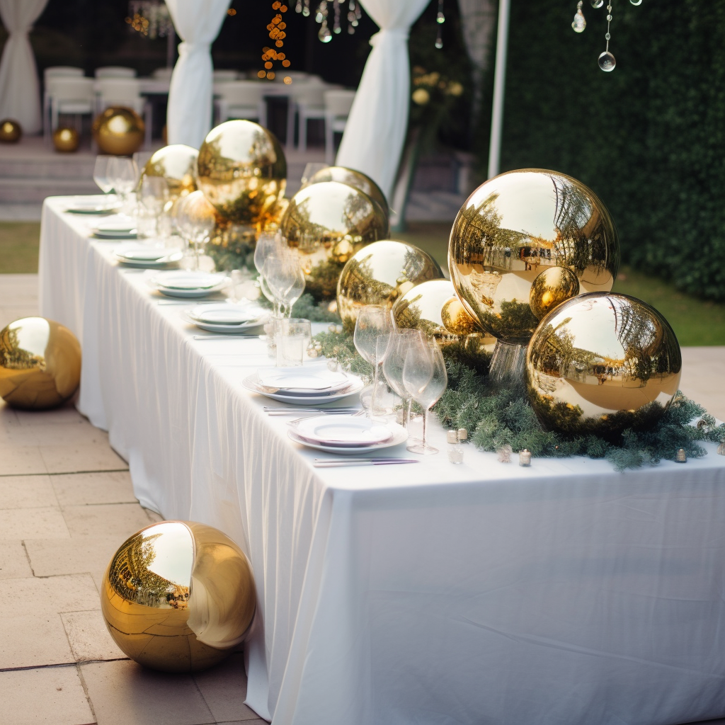 16" Gold Stainless Steel Shiny Mirror Gazing Ball, Reflective Hollow Garden Globe Sphere