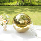 16" Gold Stainless Steel Shiny Mirror Gazing Ball, Reflective Hollow Garden Globe Sphere