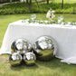 20" Silver Stainless Steel Shiny Mirror Gazing Ball, Reflective Hollow Garden Globe Sphere