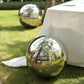 20" Silver Stainless Steel Shiny Mirror Gazing Ball, Reflective Hollow Garden Globe Sphere