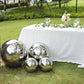 20" Silver Stainless Steel Shiny Mirror Gazing Ball, Reflective Hollow Garden Globe Sphere