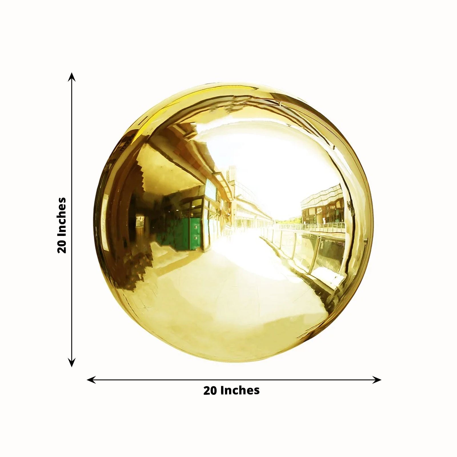 20" Gold Reflective Hollow Garden Globe Sphere