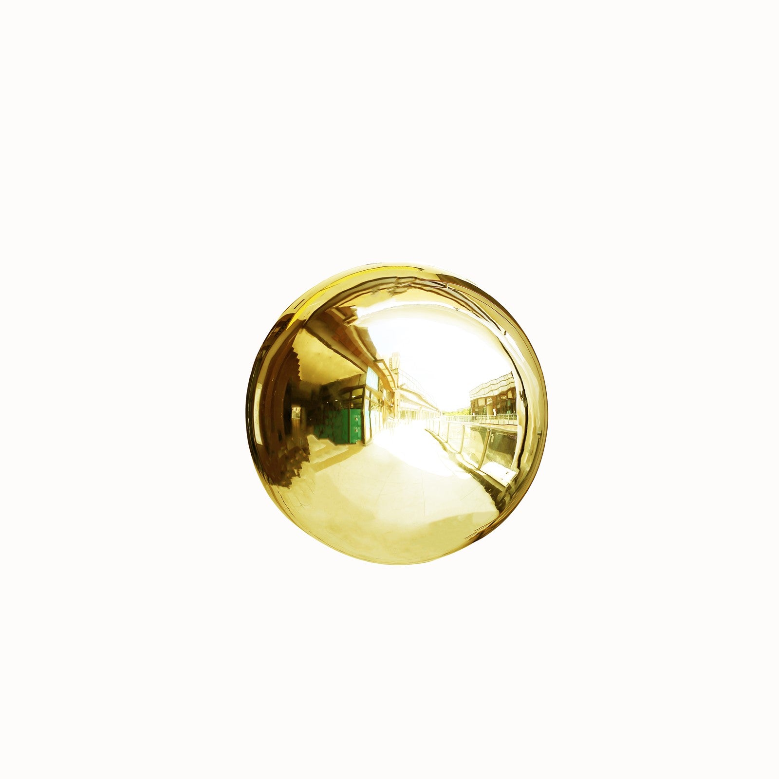 20" Gold Stainless Steel Shiny Mirror Gazing Ball, Reflective Garden Globe Sphere