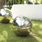 20" Silver Stainless Steel Shiny Mirror Gazing Ball, Reflective Hollow Garden Globe Sphere