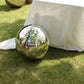 22" Silver Stainless Steel Shiny Mirror Gazing Ball, Reflective Hollow Garden Globe Sphere