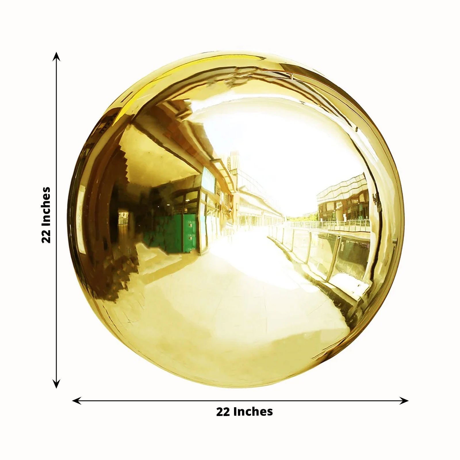 22" Gold Reflective Garden Globe Sphere