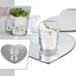 Silver heart glass mirror table centerpiece set, perfect for decor.