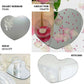 10" heart glass mirror centerpiece in silver, perfect for table decor or wall hanging.