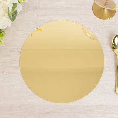 Gold Acrylic Mirror Trays for Centerpieces and Event Displays