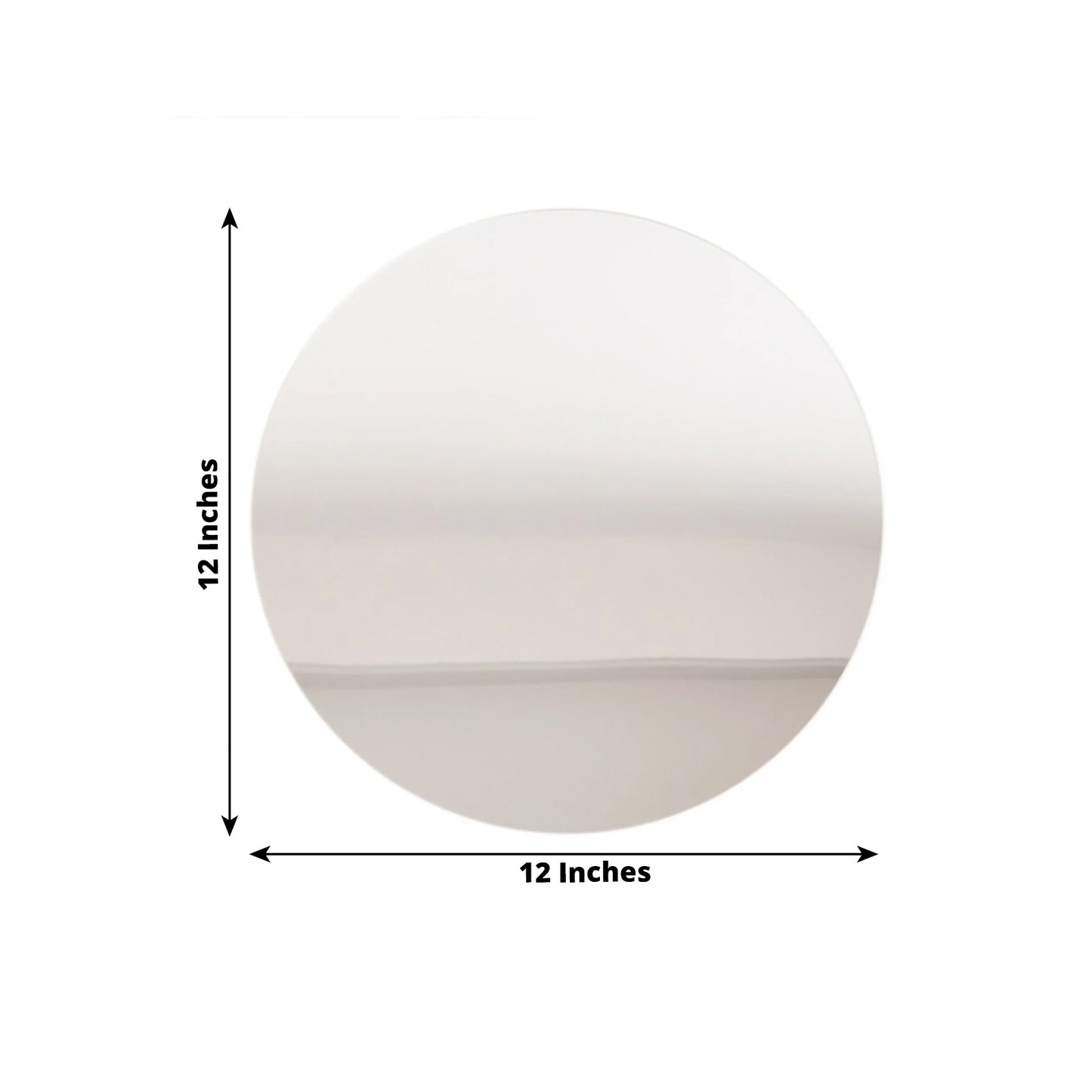 10 Pack Silver Round Acrylic Mirror Tray Centerpiece Bases, Circle Mirror Candle Plates for Table Setting- 12"