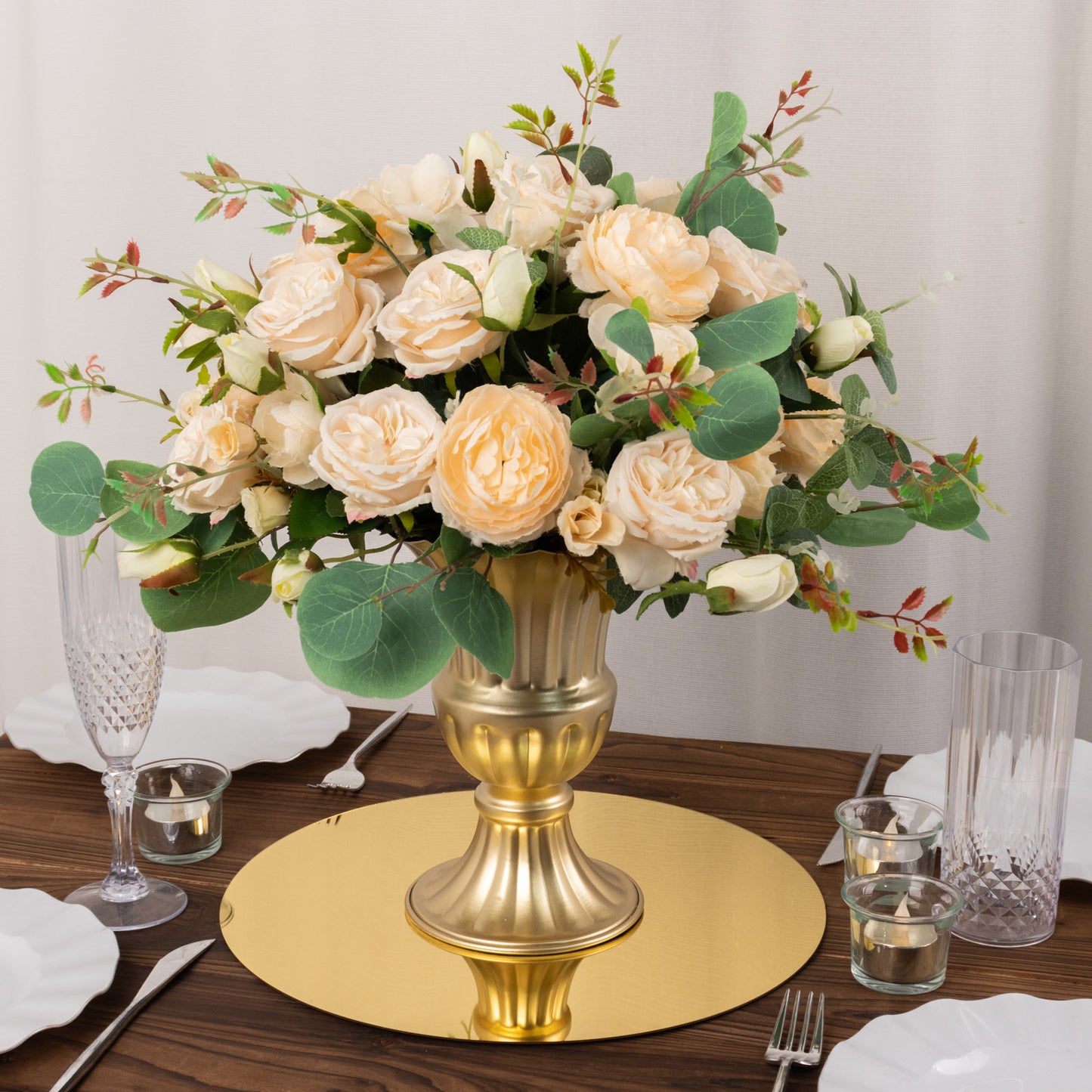 10 Pack Gold Mirror Lightweight Charger Plates For Table Setting, 13" Round Acrylic Decorative Dining Plate Chargers