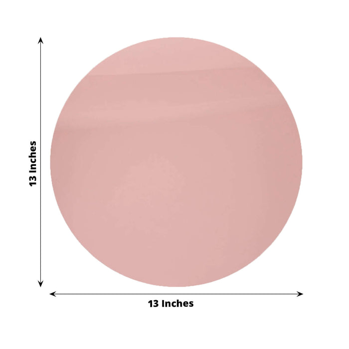 10 Pack Rose Gold Mirror Lightweight Charger Plates For Table Setting, 13" Round Acrylic Decorative Dining Plate Chargers